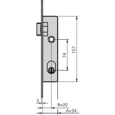 Cerradura embutir acero inox CVL 1964T/6