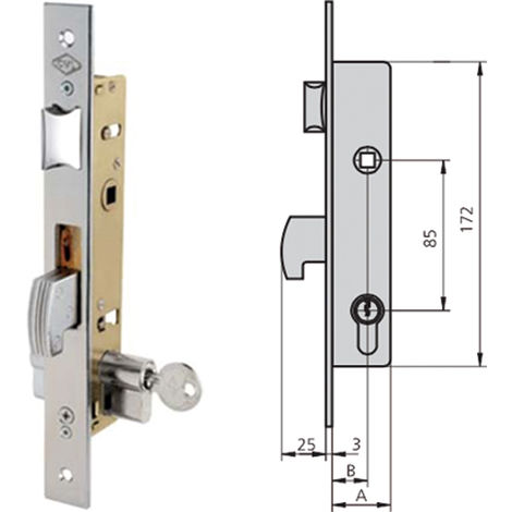 Cerradura de embutir acero inoxidable CVL 1990 3232
