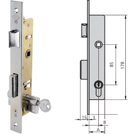 Cerradura de embutir acero inoxidable CVL 1984 3030