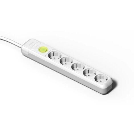 Enchufe Múltiple 5 Tomas TT Blanca Famatel 2625 c/Int + 1,5m