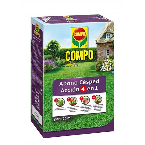 Compo Abono césped acción 4 en 1 25m2 1 Kg (1/2)