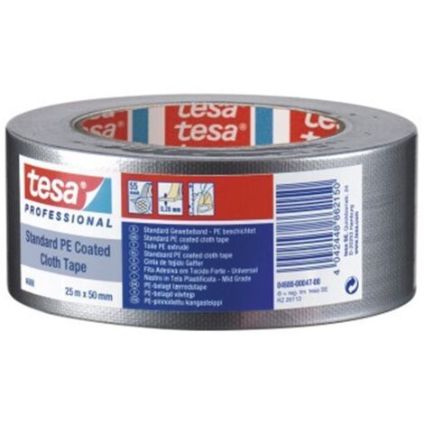 Cinta de reparación tesa Gaffer 25 m x 50 mm gris 4688 tela impermeable