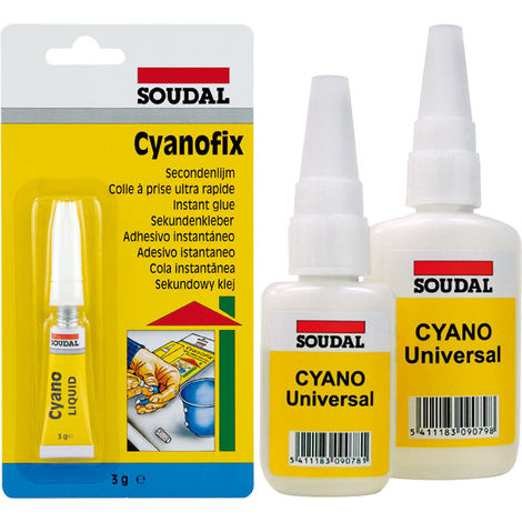 Cianocrilato Universa Soudal 20Gr.   - Pegamento de cianoacrilato Universal
