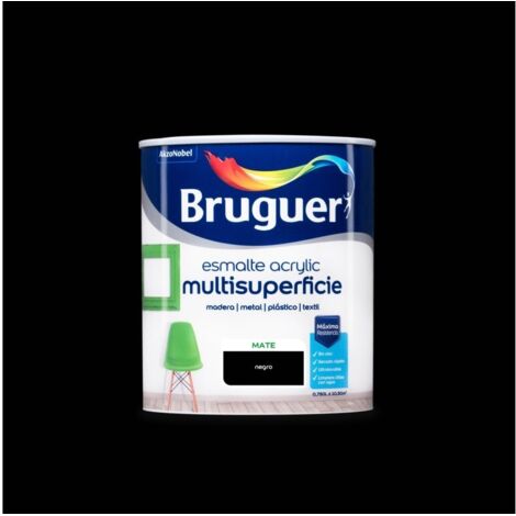 Bruguer Acrylic Multisuperficie Esmalte al agua Mate Negro 750 ml