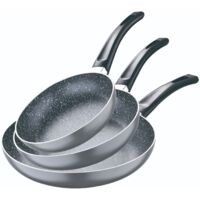 Set 3 sartenes (16+20+24cm) aluminio prensado, apto para inducción, navy black, san ignacio