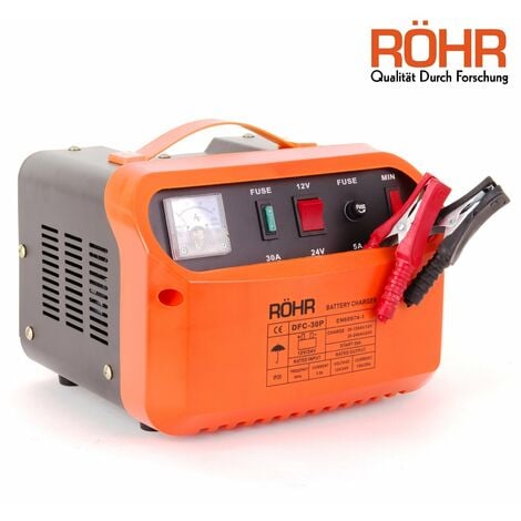 Caricabatteria per Auto ROHR DFC-30P Batterie 10A 12V / 24V Riparazione Auto  per Avviamento di Emergenza 