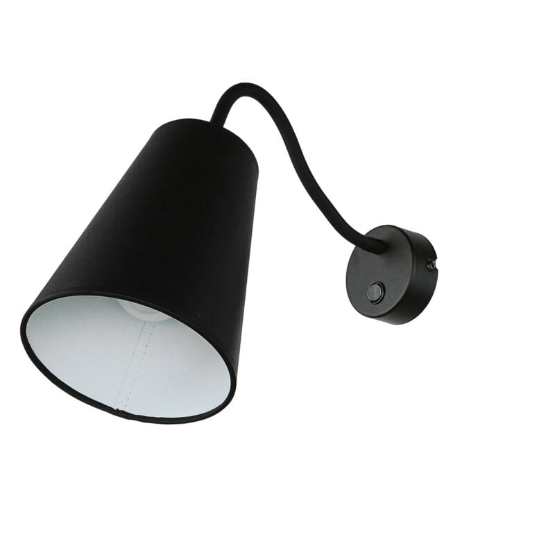 Wandlampe mit Schalter Flexarm Schwarz E27 Leselampe Bett Sofa