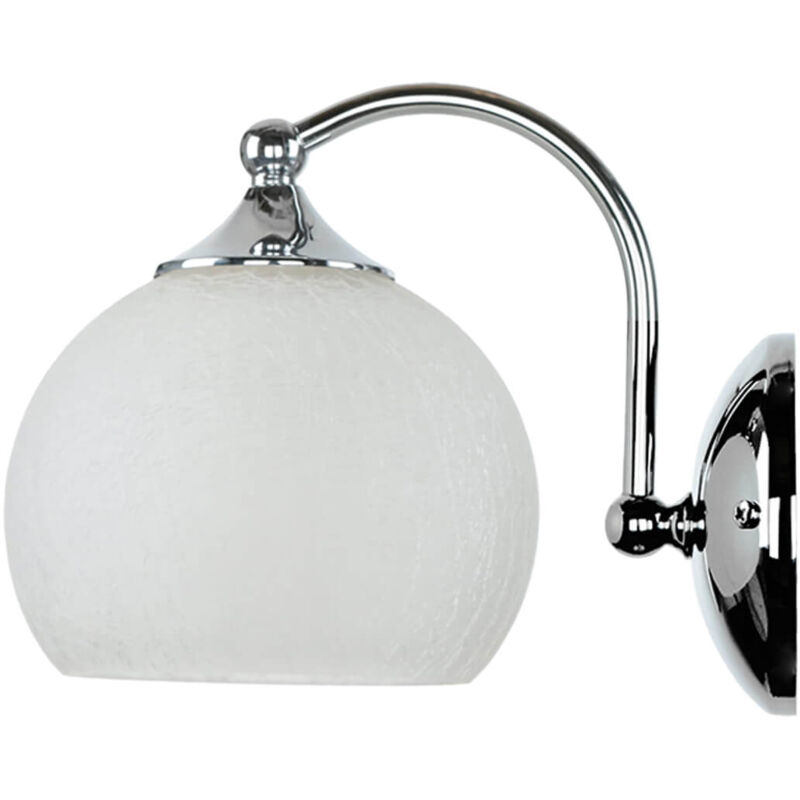 Perenz SIRCO Hotel Wandleuchte – 1-flammig, Chrom-Gestell, Doppelter Stoffschirm (weiß/transparent), Maße 22x18x22 Cm, Für E27 Bis 60W