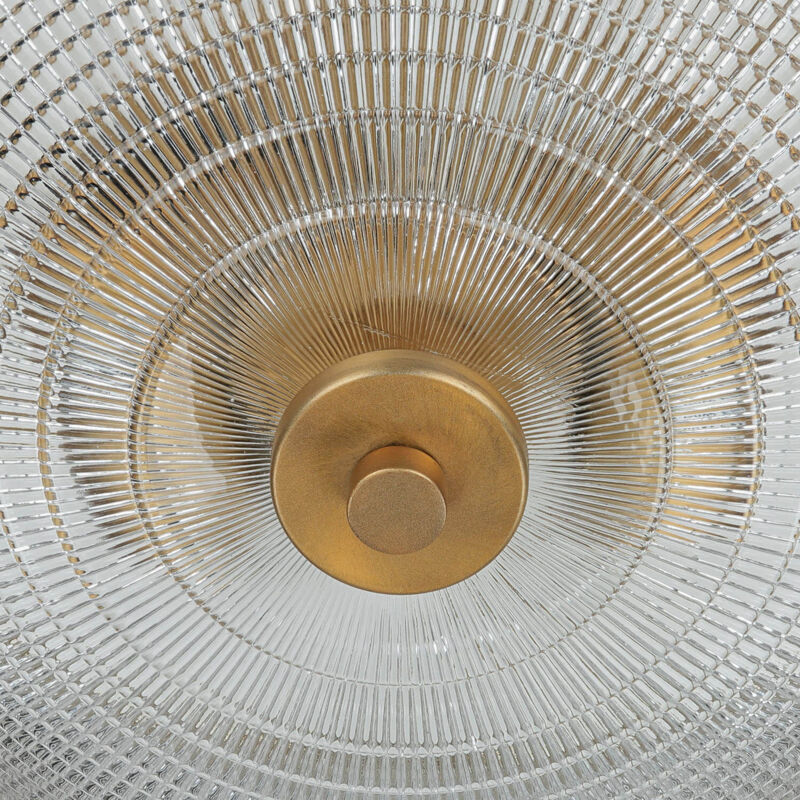 Deckenlampe Im Vintage-Design – Messing & Glas, 2-flammig, Rund 28,5 Cm, Für Wohnzimmer & Flur
