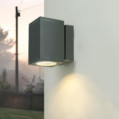 Außenlampe Wand Anthrazit IP54 Aluguss Wandleuchte außen Terrasse