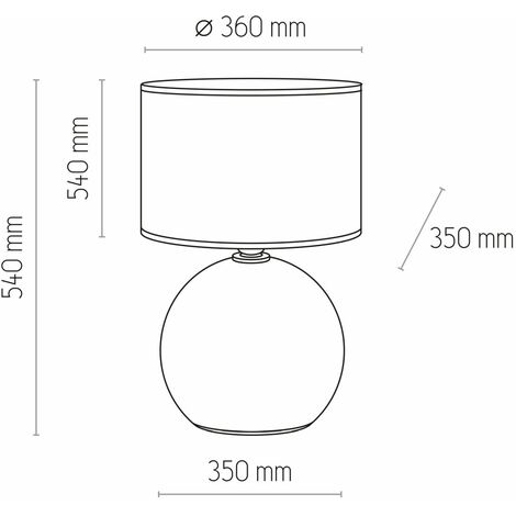 Tischleuchte E27 54 cm Grau Graphit Stoff Glas Tischlampe Schlafzimmer Wohnzimmer