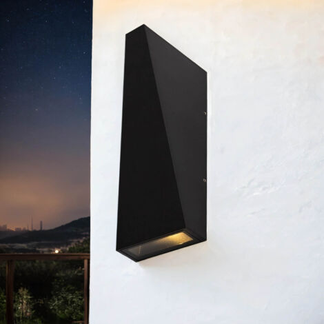 Außenlampe Wand LED Metall Up Down B 9 cm IP54 Schwarz warmweiß 3200 K