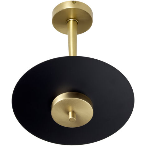 LED Deckenleuchte Messing Gusseisen rund D: 23 cm in Bronze hell Schwarz 2700 K warmweiß 1150 lm (1/5)
