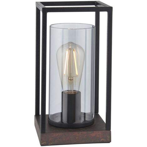 Elegant Designs Tischlampe – Strukturiertes Glas, Rauchgrau & Grau, Mit Drehschalter