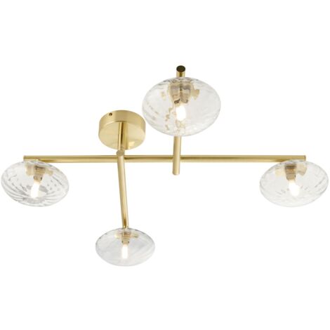 Massive Deckenleuchte In Braun - 56cm Durchmesser | Mit G9 Fassung, Inkl. Halogen-Leuchtmittel, Max. 28W