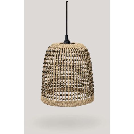 Hängeleuchte außen Seegras E27 IP44 Ø 33 cm rund Natur Modern Pendelleuchte Garten Außenleuchte Terrasse (1/3)