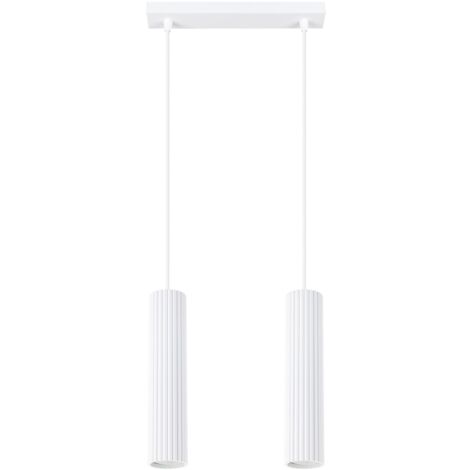 Hängelampe Aluminium GU10 H: max. 90 cm Weiß 2-flammig länglich Modern Pendelleuchte (1/5)