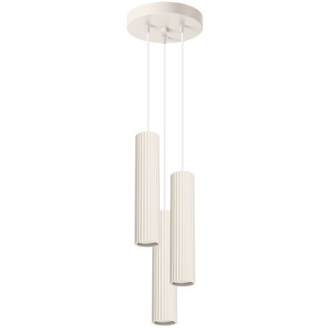 Pendelleuchte Aluminium B: 19,5 cm H: max. 108 cm Creme GU10 3-flammig Modern Hängeleuchte (1/5)