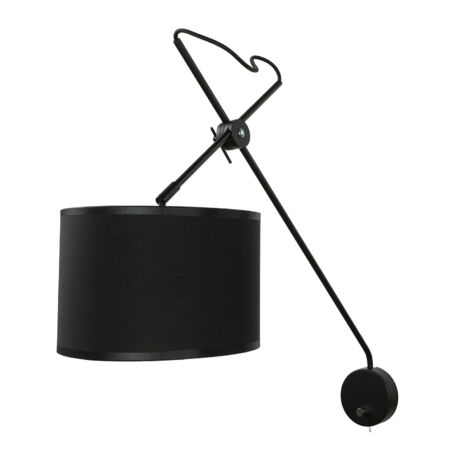 Wandlampe mit Schalter in Schwarz Gold VIPER flexibel