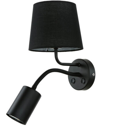 Praktische Wandleuchte mit Leselampe GU10 Schwarz