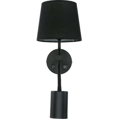 Praktische Wandleuchte mit Leselampe GU10 Schwarz