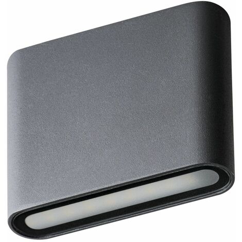LED Außenwandlampe IP54 Grau Haus Hof 4000 K 300 lm Aluminium Modern Außenlampe