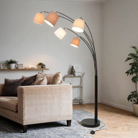 Bogenlampe 200 cm E14 Schwarz Metall Modern Bogenleuchte
