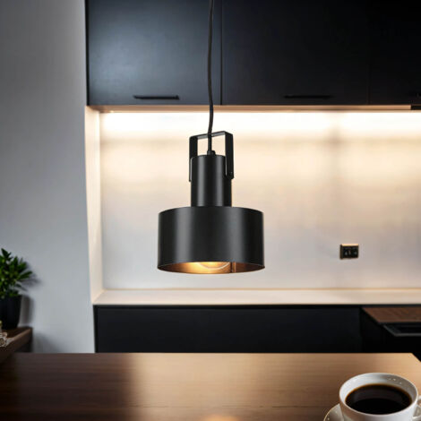 Hängeleuchte Schwarz E27 Metall Industrial Pendelleuchte Esstisch Küche (1/5)