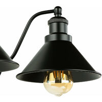 Wandlampe innen Schwarz Metall Schirm Industrie Design 2x E27
