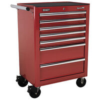 Sealey AP26479T Rollcab 7 Drawer with Ball Bearing Runners - Red - Tool Chests
