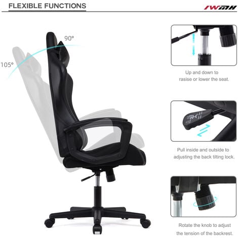 Chaise Gaming, Fauteuil gamer pivotant, Siege ergonomique, Dossier haut,  Assise rembourrée, Avec appui-Tête et soutien lombaire ajustables, Rose -  Intimate WM Heart Intimate WM Heart - Conforama