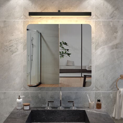 Armoire de Toilette Miroir Mural Salle de Bain Armoire de Rangement Murale 68 x 13 x 66 cm Blanc - Mondeer