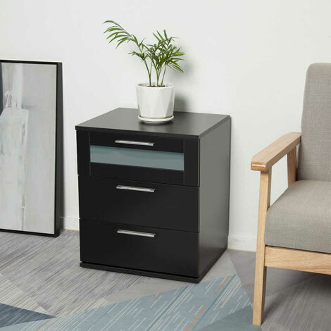 Meuble De Rangement | Armoire à Tiroirs Avec Roulettes Noir Bois D