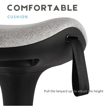 Tabourets de Bureau Debout Chaise de Bureau Ergonomique, Tabouret Assis Pivotant Réglable en Hauteu - GRIS - Intimate WM Heart