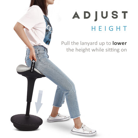Tabourets de Bureau Debout Chaise de Bureau Ergonomique, Tabouret Assis Pivotant Réglable en Hauteu - GRIS - Intimate WM Heart