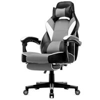 IntimaTe WM Heart Racing Chaise de Bureau, Chaise Gaming en Similicuir, Fauteuil Gamer Inclinable,  Pivotant , Gris