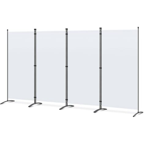 Paravento a 4 pannelli da interno in metallo, Divisorio pieghevole con  piedini stabili 220x173cm - Costway