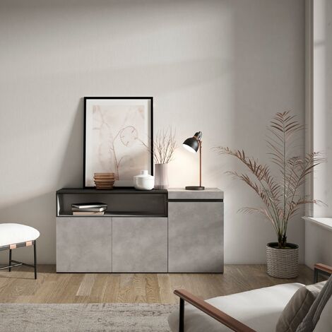 Buffet Salon 2 Portes 2 Compartiments, Meuble Rangement Commode Multicolore, Neuf