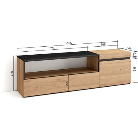 Étagère Bibliothèque Avec Cheminée électrique - 230x186x25 Cm, Chêne Et Noir, Style Moderne, Rangement