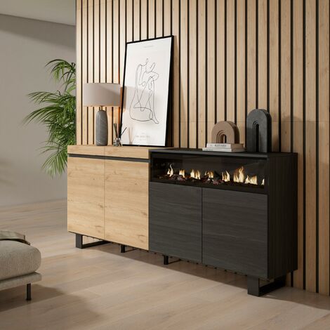 Buffet, Commode à Trois Portes pour Rangement Dans Salon, Salle de Bain
