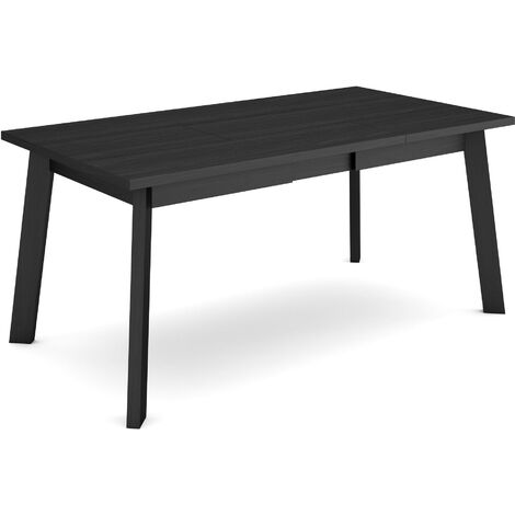 Skraut Home - Table à manger, Meuble Salle à Manger, 170, Pour 8 personnes, Pieds en bois, Style moderne, Noir (1/5)