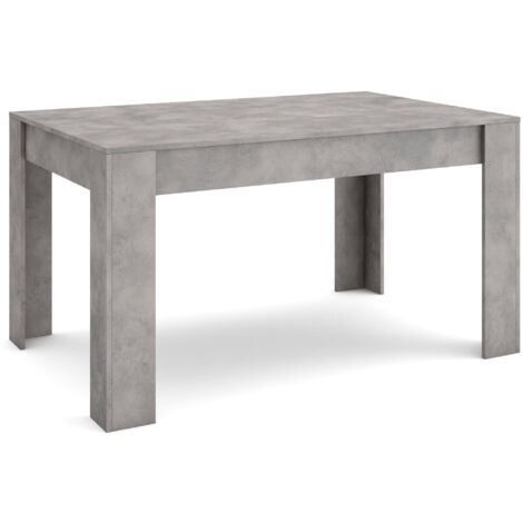 Skraut Home – Table de salle à manger 140x90 cm – Pour 6 personnes – Style moderne gris ciment – Plateau robuste en béton (1/5)
