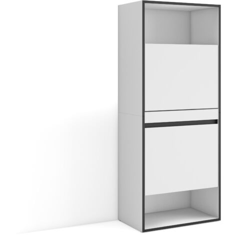 Skraut Home - Meuble à Chaussures, Meuble Rangement Chaussures, 60x145x35 cm, Chambre à coucher, pièce, Armoire chaussures, Style moderne, Blanc (1/5)