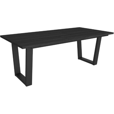 Skraut Home - Table à manger, Meuble Salle à Manger, 194x90x74cm, Pour 10 personnes, Meubles de Salon, Style industriel, Noir (1/5)