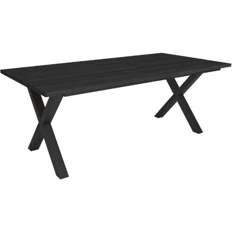 Skraut Home - Table à manger, Meuble Salle à Manger, 194x90x74cm, Pour 10 personnes, Meubles de Salon, Style industriel, Noir (1/5)