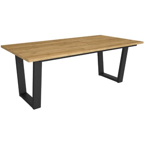 Skraut Home - Table à manger, Meuble Salle à Manger, 194x90x74cm, Pour 10 personnes, Meubles de Salon, Style industriel, Chêne (1/5)