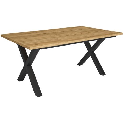 Skraut Home - Table à manger, Meuble Salle à Manger, 167x90x74cm, Pour 8 personnes, Meubles de Salon, Style industriel, Chêne (1/5)