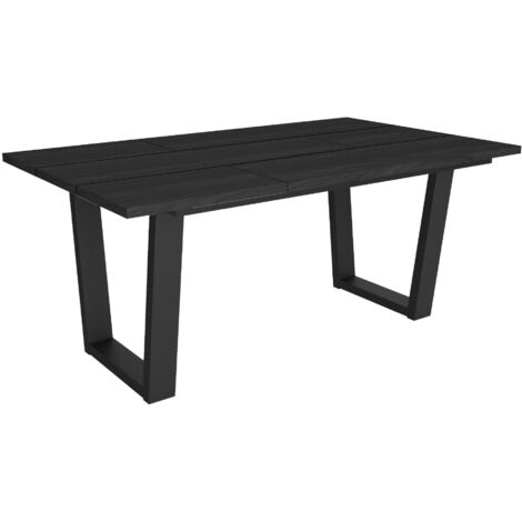 Skraut Home - Table à manger, Meuble Salle à Manger, 167x90x74cm, Pour 8 personnes, Meubles de Salon, Style industriel, Noir (1/5)