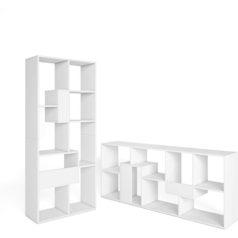 Skraut Home - Étagère Bibliothèque, Étagère de Rangement, 67x31x162cm, Salon, Bureau, Style moderne, Blanc (1/5)