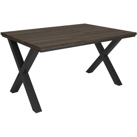 Skraut Home - Table à manger, Meuble Salle à Manger, 140x90x74 cm, Pour 6 personnes, Meubles de Salon, Style industriel, Chêne foncé (1/5)